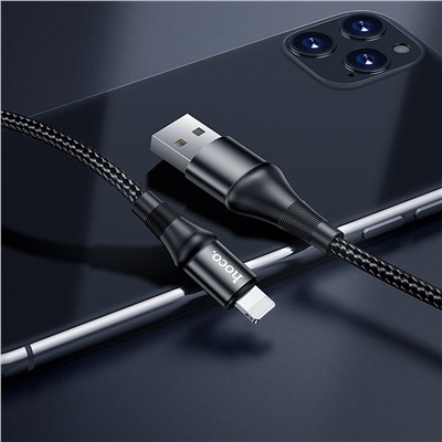 Кабель USB - Apple lightning Hoco X50 Excellent  100см 2,4A  (black)