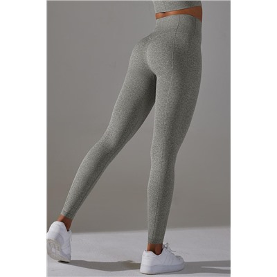 Dark Grey High Waist Solid Color Yoga Leggings