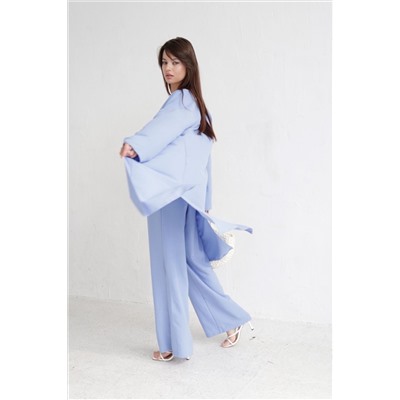 9520 Костюм из кимоно и брюк-палаццо голубой