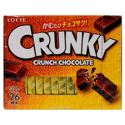 Хрустящий шоколад Экселлент Crunky Lotte (набор), Япония, 119,6 гРаспродажа
