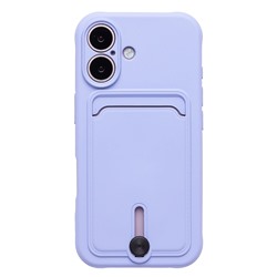 Чехол-накладка - SC304 c картхолдером для "Apple iPhone 16" (light violet) (234445)