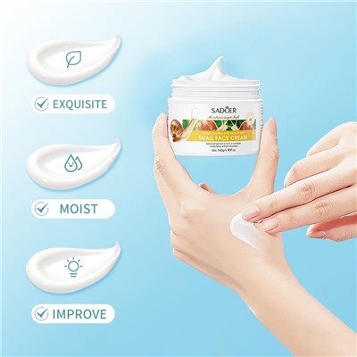 SADOER Омолаживающий крем с муцином улитки  Snail  Moisturizer Cream, 140 гр.