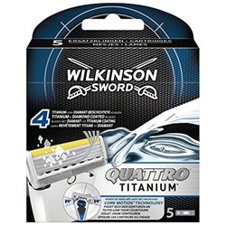 Кассеты для бритвы Schick (Wilkinson Sword) QUATTRO Titanium Core Motion (5шт)