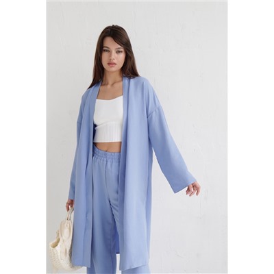 9520 Костюм из кимоно и брюк-палаццо голубой