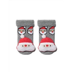 Носки детские Conte-Kids Махровые новогодние носочки &quot;Санта-Клаус&quot; для самых маленьких, 19С-79СП сер