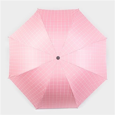 Зонт механический «Крупная клетка», эпонж, 4 сложения, 8 спиц, R = 48 см, цвет МИКС