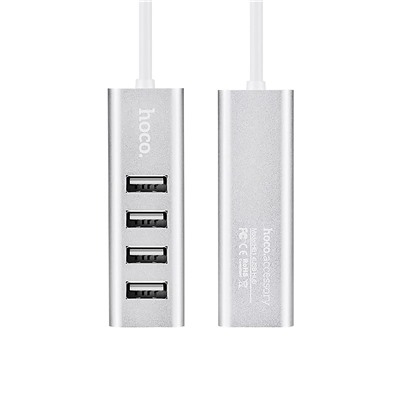 Хаб USB Hoco HB1 USB-4USB (80cm) (silver)