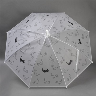 Зонт - трость полуавтоматический, «Funny kitten», 8 спиц, R = 47 см, цвет МИКС