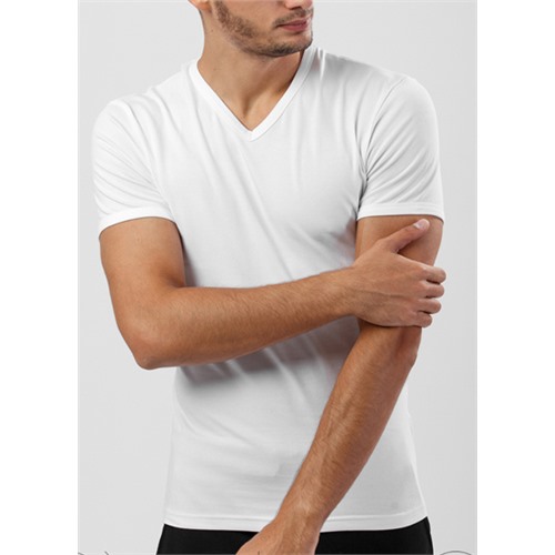 Мужская футболка OXO 0053 KULIR V-ВЫРЕЗ Размер M, Цвет Белый