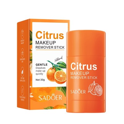 Гидрофильный бальзам для снятия макияжа и очищения пор в стике Sadoer Citrus Makeup Remover Stick, 30 гр.