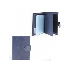Обложка для авто+паспорт-Croco-ВП-1022 с хляст,  двойн стенка,  натуральная кожа синий крек (217)  235880