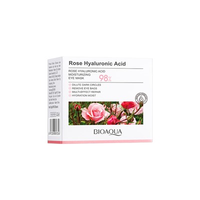 BIOAQUA ROSE HYALURONIC ACID Патчи под глаза с экстрактом розы и гиалуроновой кислотой, 80г