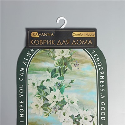 Коврики для дома SAVANNA «Ботаника», 2 шт: 40×120 см, 40×60 см, цвет зелёный