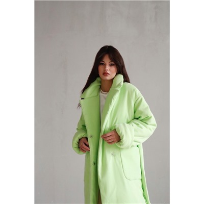 8082 Пальто-одеяло Premium Аlpolux салатовое