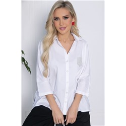 Рубашка с карманом Аюла (белая) Б10637