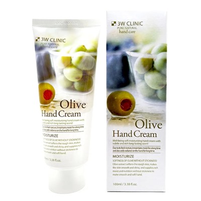 3W Clinic Крем для рук с оливковым маслом - Olive hand cream, 100мл