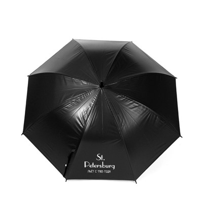 Зонт - трость полуавтомат «Питерский дождь», цвет черный, 8 спиц, R = 45 см