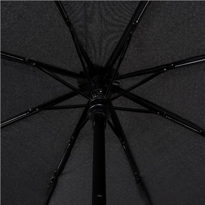 Зонт автоматический «Black», 3 сложения, 8 спиц, R = 48 см, цвет чёрный