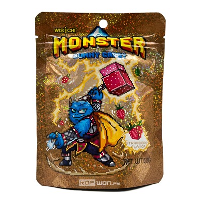 Жевательные конфеты Клубника Monster Wischi, Китай, 50 г