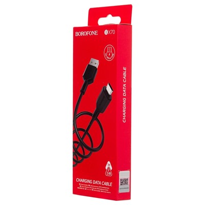 Кабель USB - micro USB Borofone BX70  100см 2,4A  (black)