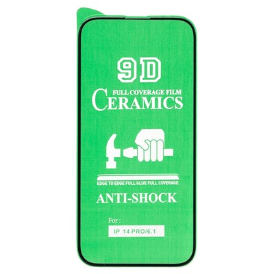 Защитное стекло Full Screen - 2,5D Ceramics для "Apple iPhone 14 Pro" (тех. уп) (black)