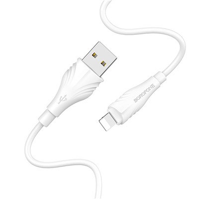 Кабель USB - Apple lightning Borofone BX18  100см 2,4A  (white)