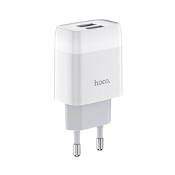 Адаптер Сетевой Hoco C73A 2USB 2,4A/10W (white)