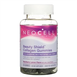 Neocell, Beauty Shield, Collagen Gummies, Blackberry Lemon, 60 Gummies