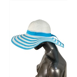 Летняя женская соломенная шляпа, цвет голубой