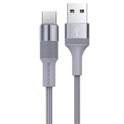 Кабель USB - Type-C Borofone BX21 Outstanding  100см 3A  (gray)