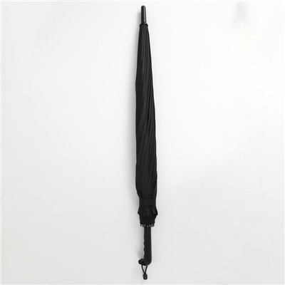 Зонт - трость полуавтоматический «Однотонный», 16 спиц, R = 59 см, цвет чёрный