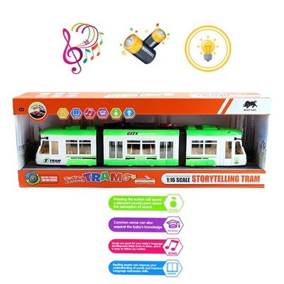 Детская интерактивная музыкальный игрушка трамвай (52x9x19 см)