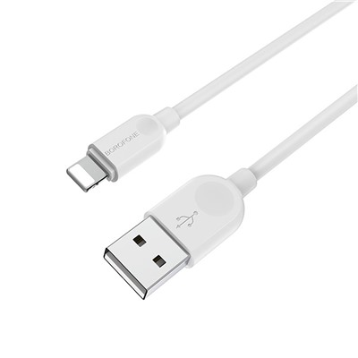 Кабель USB - Apple lightning Borofone BX14 (повр. уп)  200см 2,4A  (white)