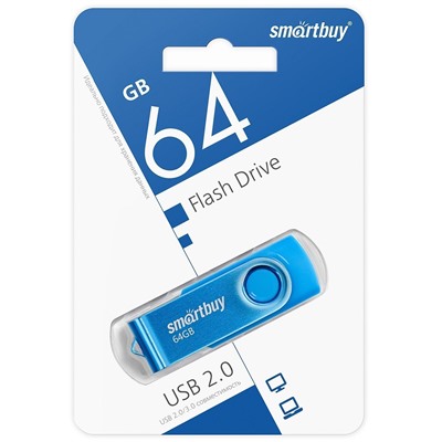 Флэш накопитель USB 64 Гб Smart Buy Twist (blue)