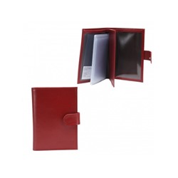 Обложка для авто+паспорт-Croco-ВП-1022 с хляст,  двойн стенка,  натуральная кожа красный матовый (16)  221762