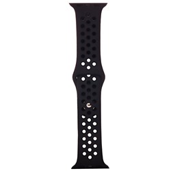 Ремешок - ApW Sport N Apple Watch 38/40/41 mm силикон на кнопке (L) (black)