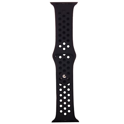 Ремешок - ApW Sport N Apple Watch 42/44/45/49 mm силикон на кнопке (S) (black)