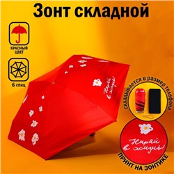 Зонт «Ныряй в жизнь», 6 спиц, складывается в размер телефона.