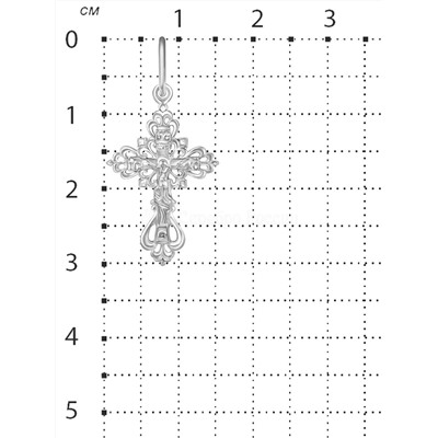 Крест из серебра родированный - 3,3 см 925 пробы К3-051р