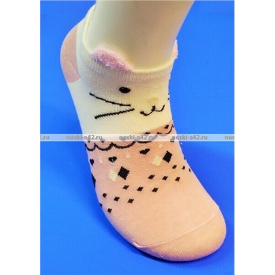 ЦЕНА ЗА 10 ПАР: АЛИЯ носки женские Мордочки с "ушками"