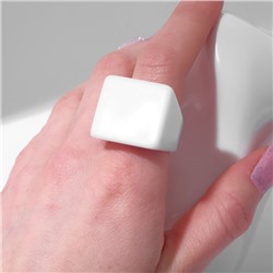 Кольцо пластик "Квадрат", цвет белый