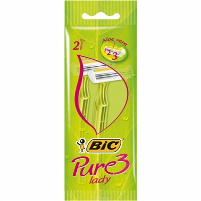 Станок для бритья одноразовый BiC Pure-3 Lady (2шт.) для женщин