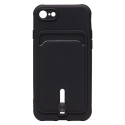 Чехол-накладка - SC304 с картхолдером для "Apple iPhone 7/iPhone 8/iPhone SE 2020" (black) (208661)