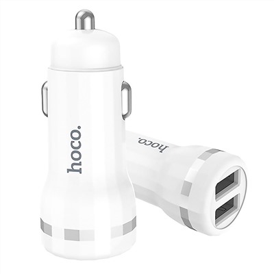 Адаптер Автомобильный Hoco Z27 2USB/5V/2.4A (повр. уп.) (white)