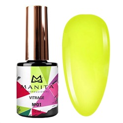 Manita Professional Гель-лак для ногтей c эффектом витража / Vitrage №01, желтый, 10 мл