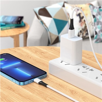 Кабель USB - Apple lightning Hoco X82 (повр.уп)  100см 2,4A  (white)