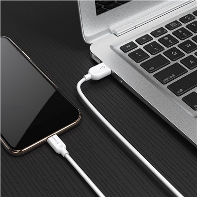 Кабель USB - Apple lightning Borofone BX14  300см 2,4A  (white)