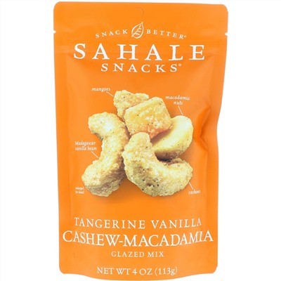 Sahale Snacks, Глазированная смесь: мандарин, ваниль, кешью и макадмия, 4 унц. (113 г)