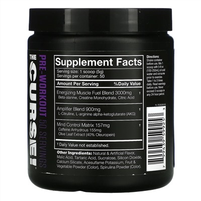 JNX Sports, The Curse, Pre-Workout, Dark Grape, 8.8 oz ( 250 g)