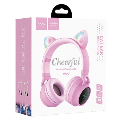 Bluetooth-наушники полноразмерные Hoco W27 (gray/pink)